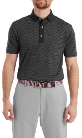 FootJoy Star Geo Jacquard pánske polo, čierne