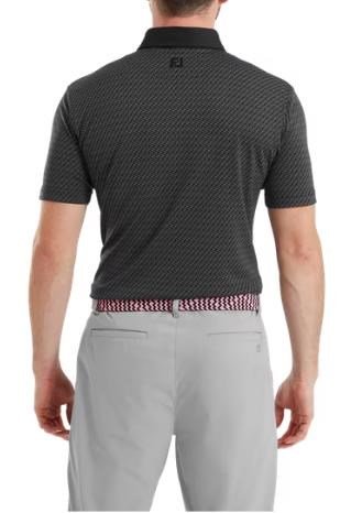FootJoy Star Geo Jacquard pánske polo, čierne