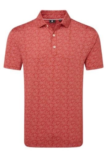 FootJoy Wingtip Floral Lisle pánske polo, nantucket red/white