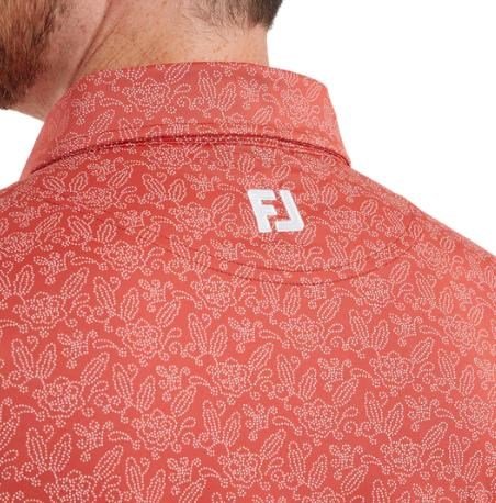 FootJoy Wingtip Floral Lisle pánske polo, nantucket red/white