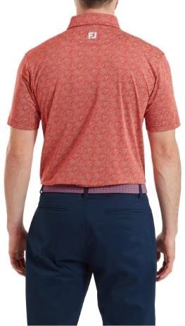 FootJoy Wingtip Floral Lisle pánske polo, nantucket red/white