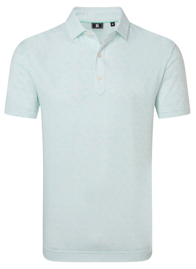 FootJoy Wingtip Floral Lisle pánske polo, white/sea glass