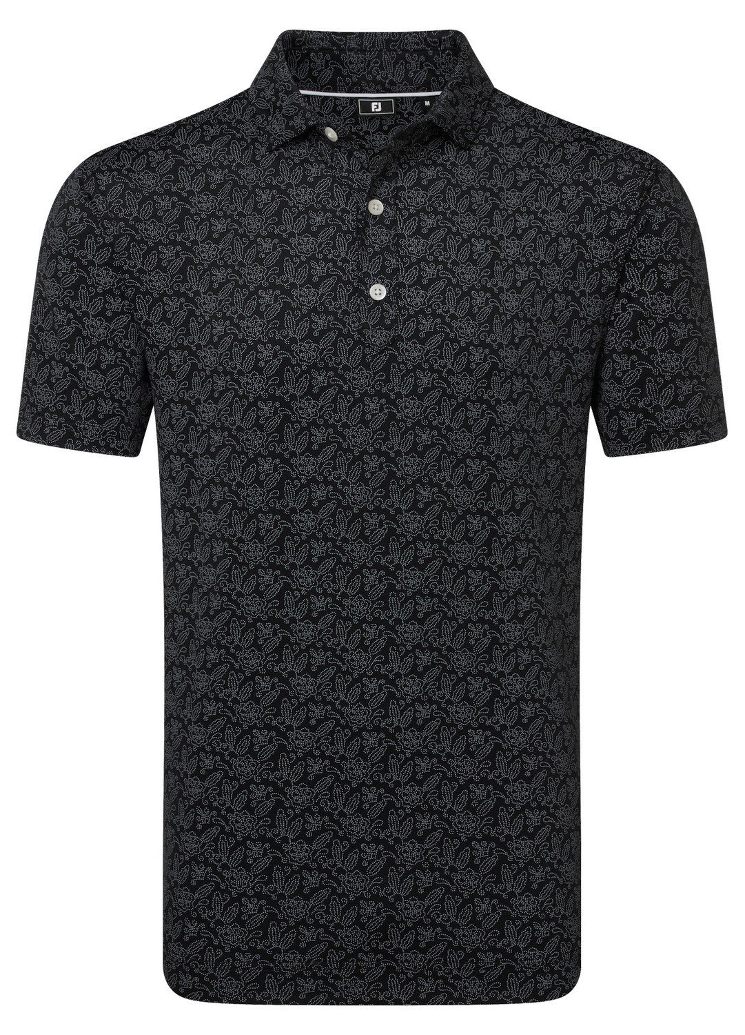FootJoy Wingtip Floral Lisle pánske polo, black/white