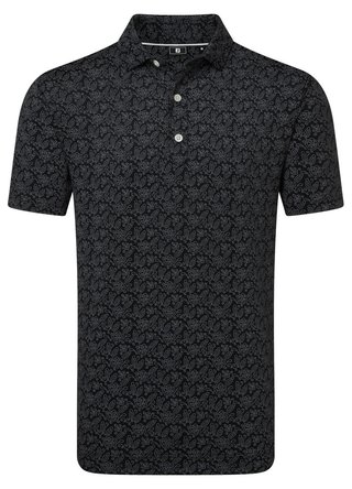 FootJoy Wingtip Floral Lisle pánske polo, black/white
