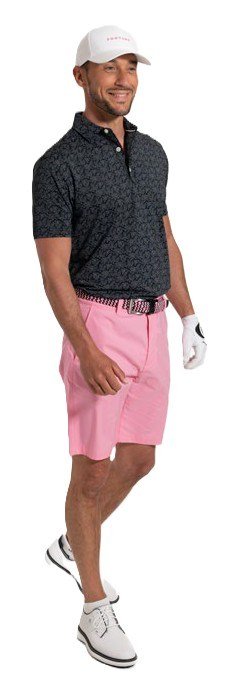 FootJoy Wingtip Floral Lisle pánske polo, black/white