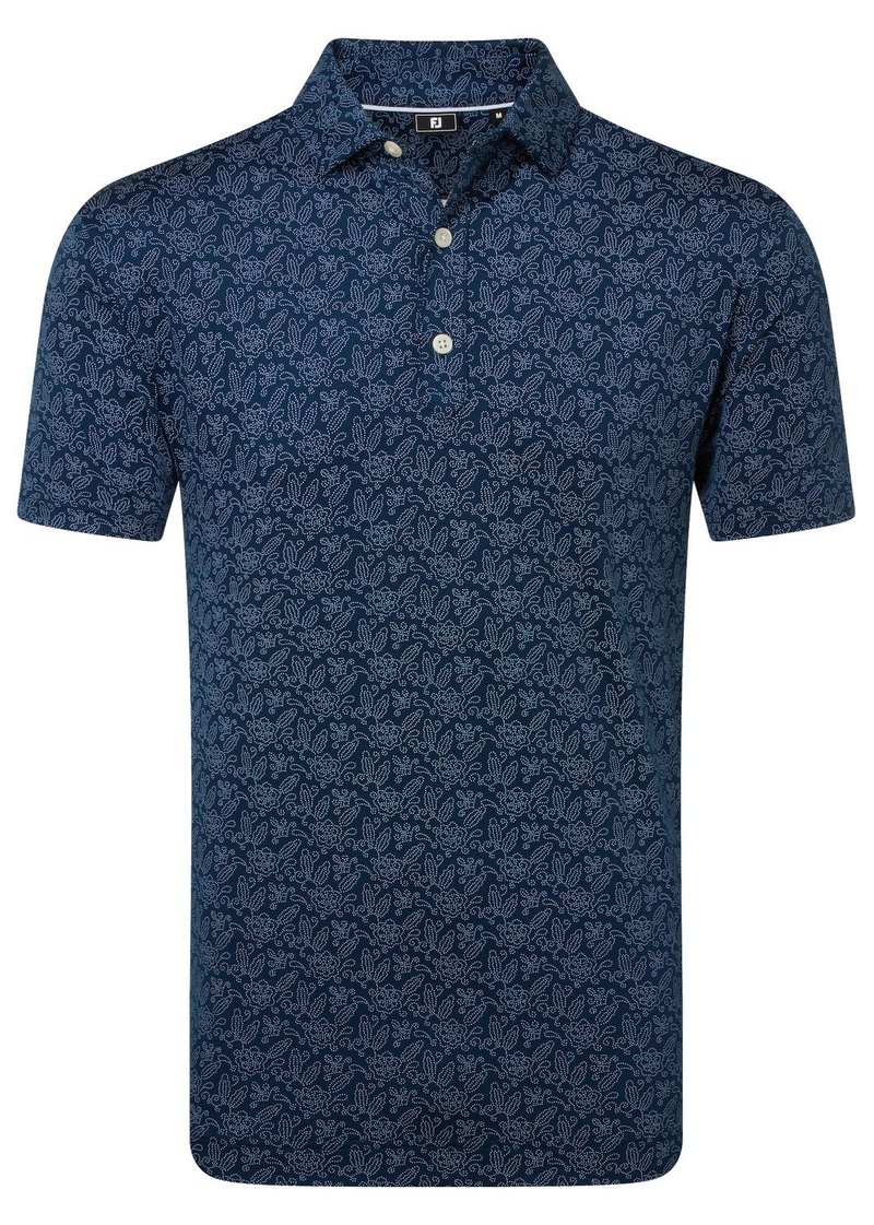 FootJoy Wingtip Floral Lisle pánske polo, navy/white