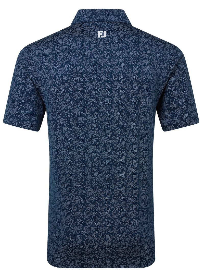 FootJoy Wingtip Floral Lisle pánske polo, navy/white