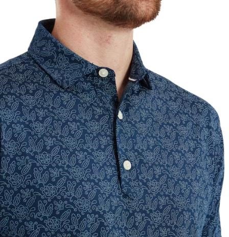 FootJoy Wingtip Floral Lisle pánske polo, navy/white