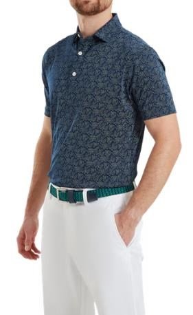 FootJoy Wingtip Floral Lisle pánske polo, navy/white