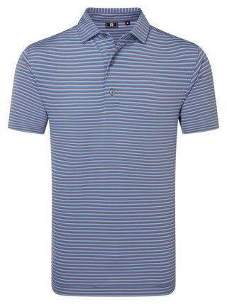 FootJoy Shadow Stripe Lisle pánske polo, coastal blue