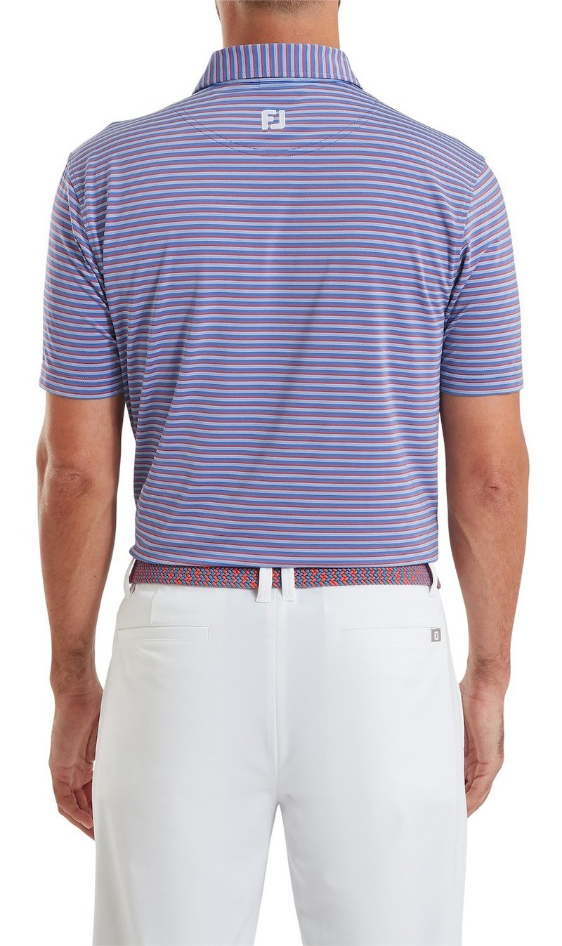 FootJoy Shadow Stripe Lisle pánske polo, coastal blue