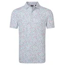 FootJoy Watercolour Floral Print Pique pánske polo, white/chambray/nantucket red