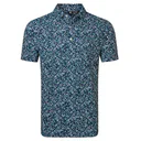 FootJoy Watercolour Floral Print Pique pánske polo, navy/sunshine/field green