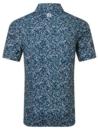 FootJoy Watercolour Floral Print Pique pánske polo, navy/sunshine/field green