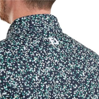 FootJoy Watercolour Floral Print Pique pánske polo, navy/sunshine/field green