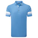 FootJoy Sleeve Stripe Pique pánske polo, coastal blue/chambray/white