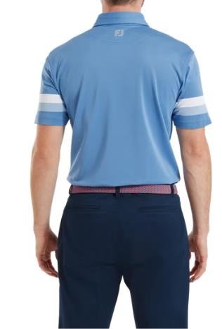 FootJoy Sleeve Stripe Pique pánske polo, coastal blue/chambray/white