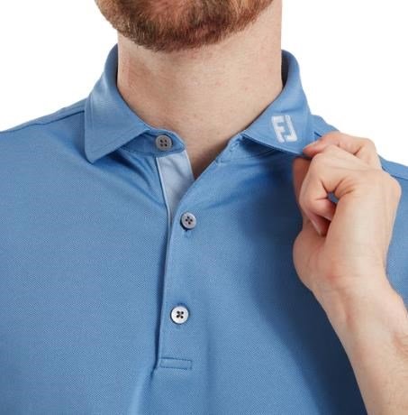 FootJoy Sleeve Stripe Pique pánske polo, coastal blue/chambray/white