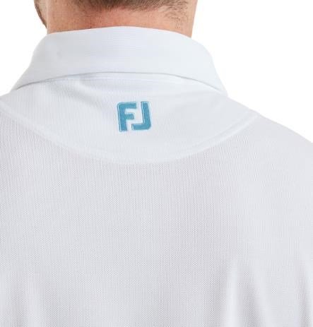 FootJoy Sleeve Stripe Pique pánske polo, biela/blue reef/sea glass
