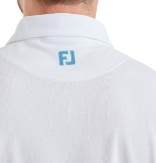 FootJoy Sleeve Stripe Pique pánske polo, biela/blue reef/sea glass