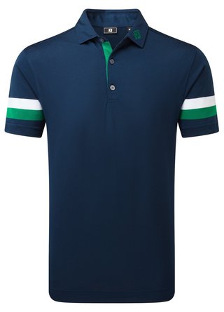FootJoy Sleeve Stripe Pique pánske polo, navy/field green/white