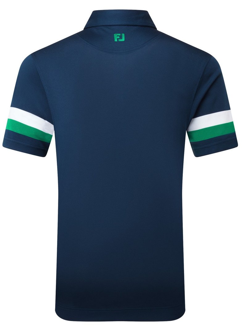 FootJoy Sleeve Stripe Pique pánske polo, navy/field green/white