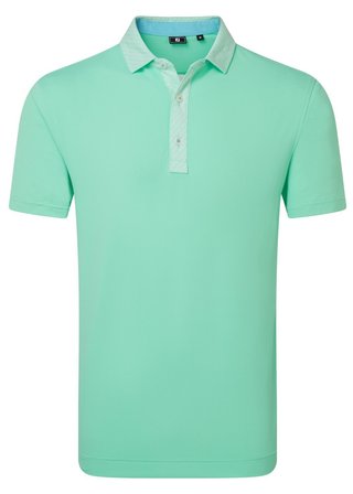 FootJoy Star Geo Trim Pique pánske polo, sea glass