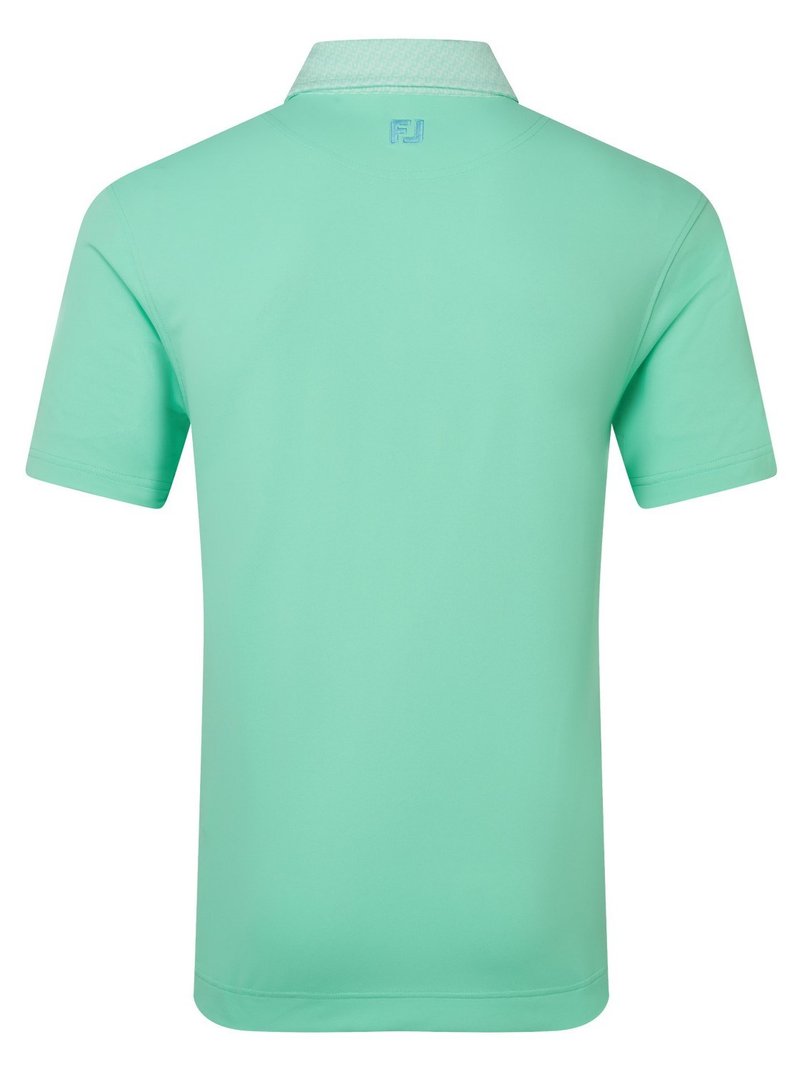 FootJoy Star Geo Trim Pique pánske polo, sea glass
