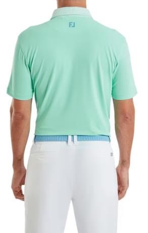 FootJoy Star Geo Trim Pique pánske polo, sea glass
