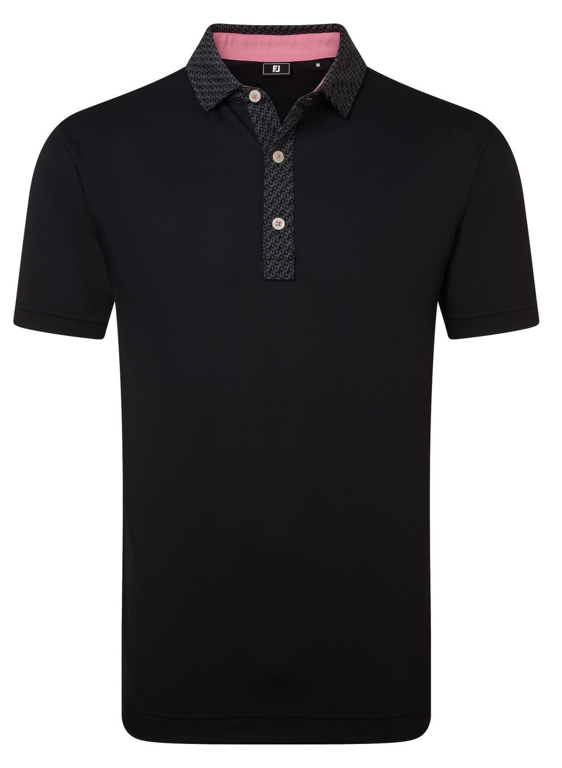 FootJoy Star Geo Trim Pique pánske polo, čierne