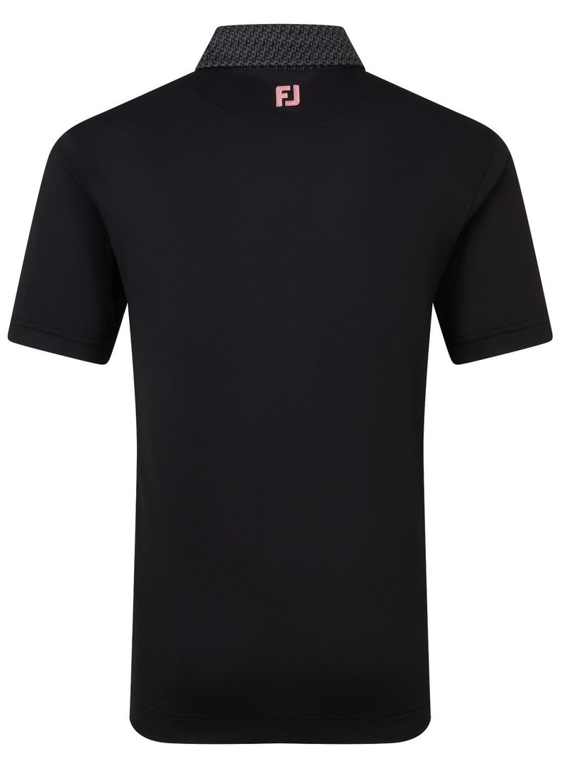 FootJoy Star Geo Trim Pique pánske polo, čierne