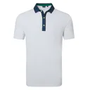 FootJoy Star Geo Trim Pique pánske polo, bielo/tmavomodré