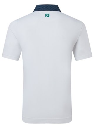 FootJoy Star Geo Trim Pique pánske polo, bielo/tmavomodré
