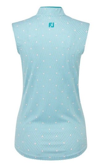 FootJoy Zip Front Tank Printed dámske polo, modro/bielo/broskyňové