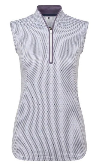 FootJoy Zip Front Tank Printed dámske polo, navy/white/dusty violet