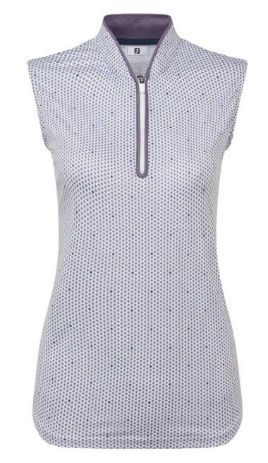 FootJoy Zip Front Tank Printed dámske polo, navy/white/dusty violet