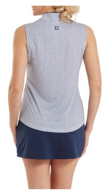 FootJoy Zip Front Tank Printed dámske polo, navy/white/dusty violet