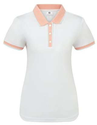 FootJoy Cap Sleeve dámske polo, white/desert peach