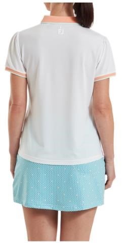 FootJoy Cap Sleeve dámske polo, white/desert peach