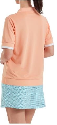 FootJoy Texture Knit dámske polo, desert peach/white