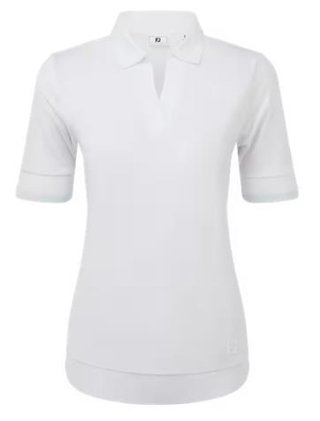 FootJoy Texture Knit dámske polo, white/glacial blue
