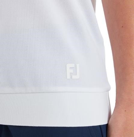 FootJoy Texture Knit dámske polo, white/glacial blue