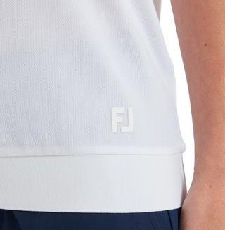 FootJoy Texture Knit dámske polo, white/glacial blue