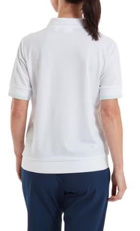 FootJoy Texture Knit dámske polo, white/glacial blue