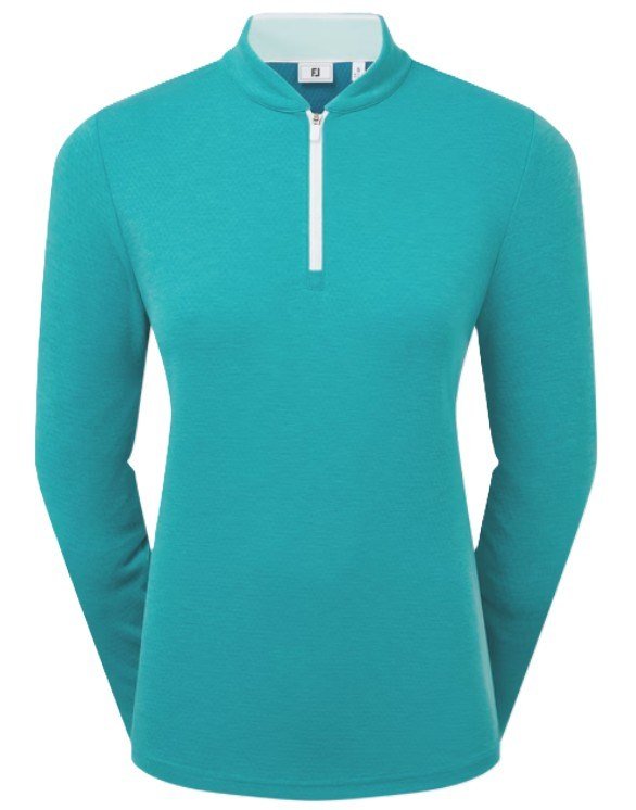 FootJoy 1/4 Zip Blade Collar Midlayer dámska mikina, tile blue/glacial blue/biela