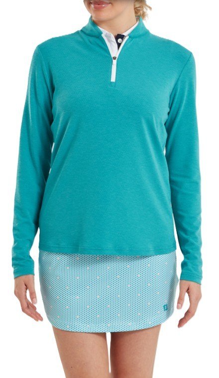 FootJoy 1/4 Zip Blade Collar Midlayer dámska mikina, tile blue/glacial blue/biela