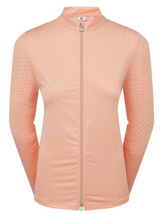 FootJoy Midlayer Full Zip Printed Sleeve dámska mikina, desert peach