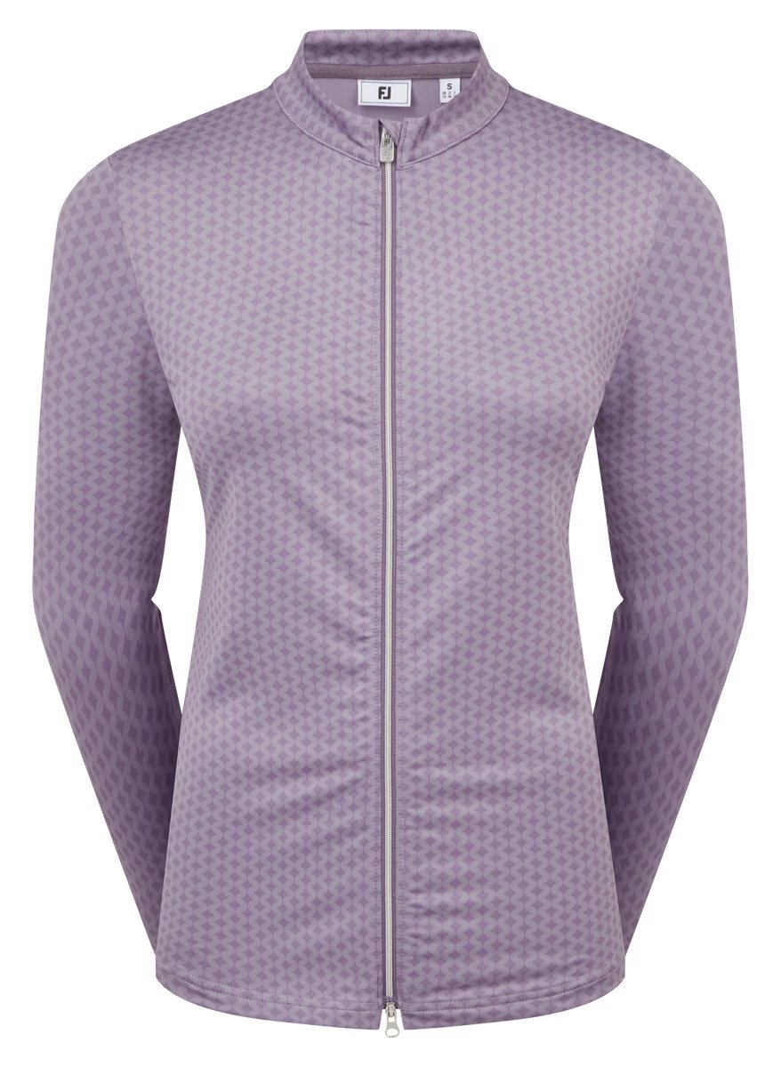 FootJoy Midlayer Full Zip Printed Sleeve dámska mikina, dusty violet
