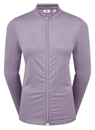 FootJoy Midlayer Full Zip Printed Sleeve dámska mikina, dusty violet