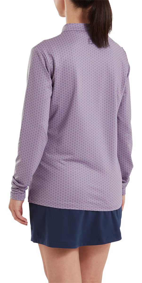 FootJoy Midlayer Full Zip Printed Sleeve dámska mikina, dusty violet